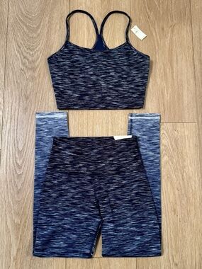 Aerie Offline Hugger Racerback and Legging Set Space Dye Blue size Medium NWT